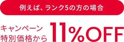 割引率がランクアップ！