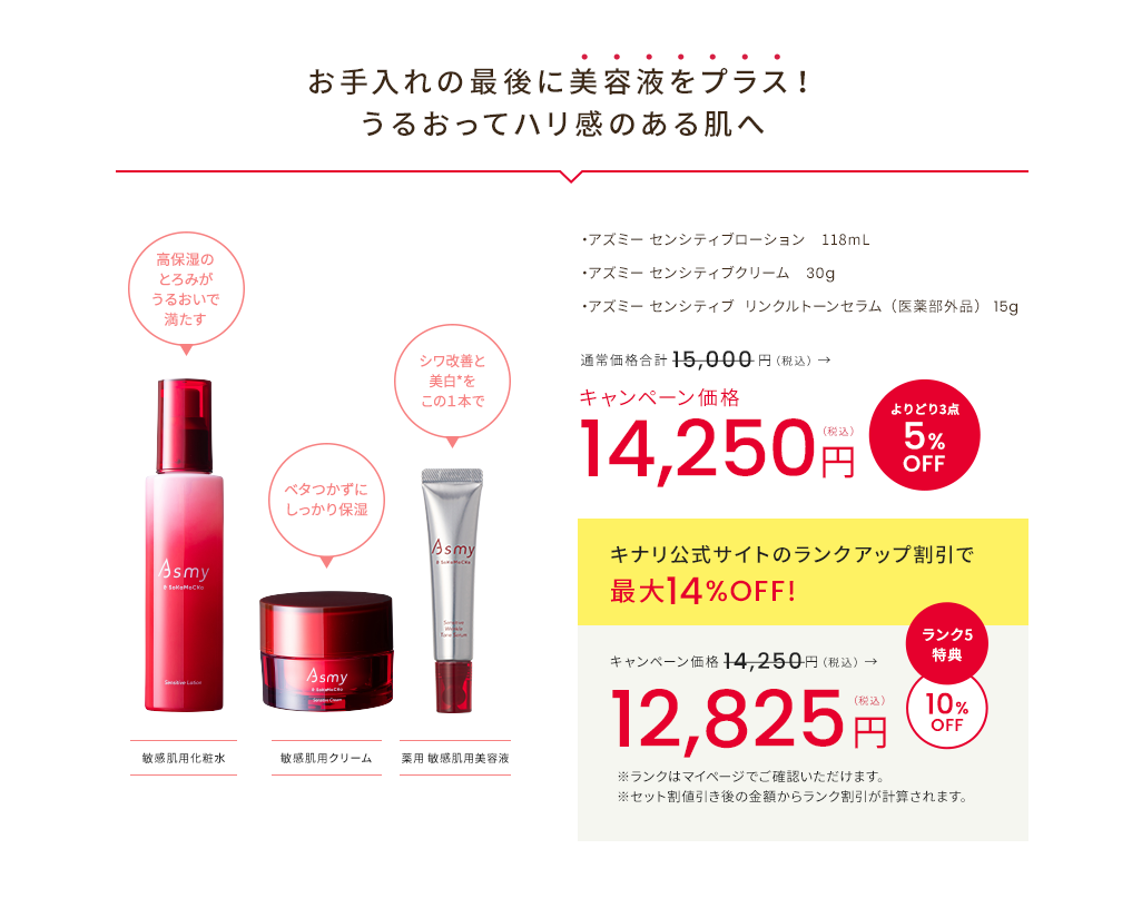 ライン使いで、肌のうつくしさをつみあげていく 経済的でエコなレフィルセット