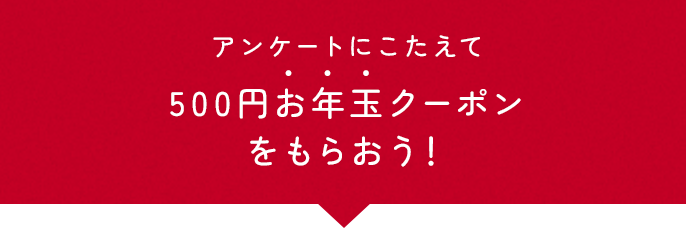 アンケートにこたえて、500円お年玉クーポンをもらおう！