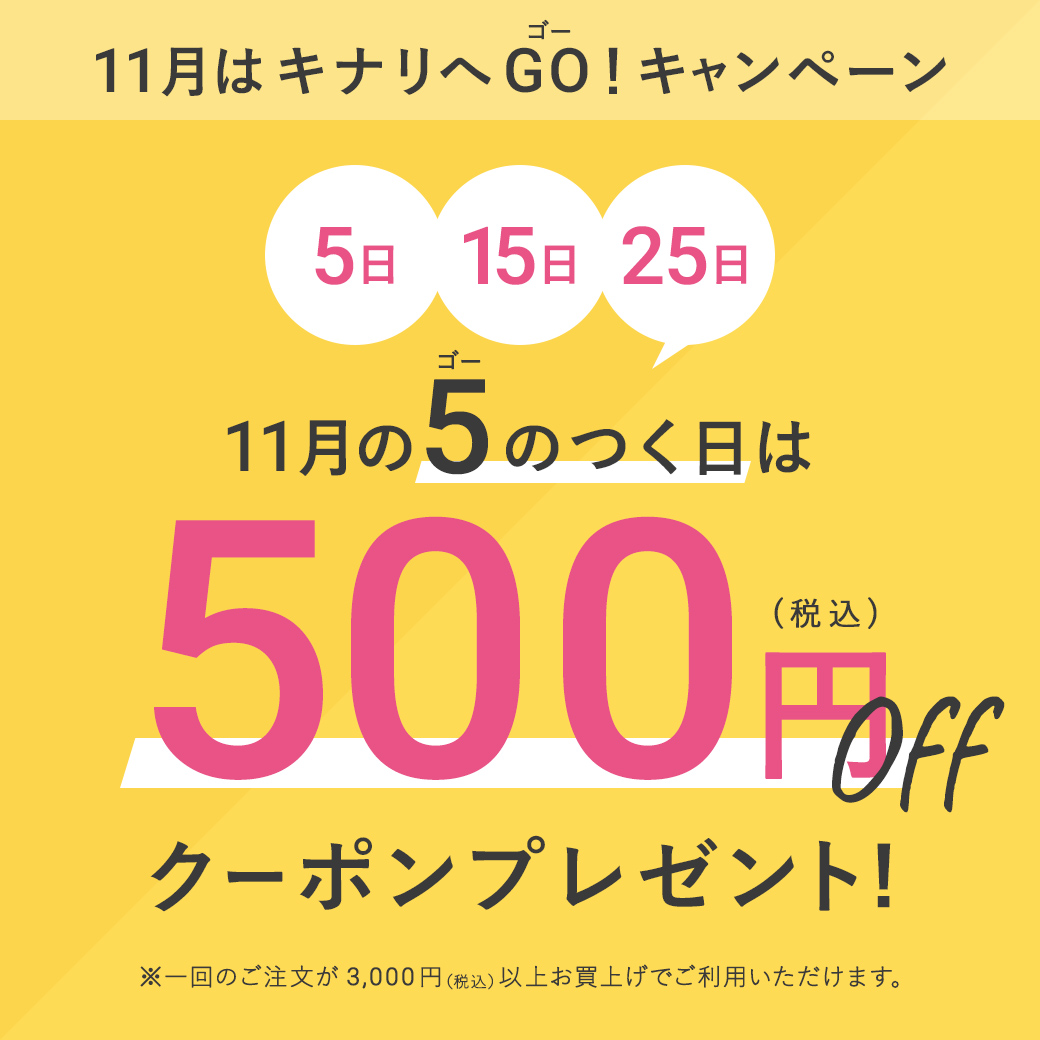 11月の５のつく日は500円OFFクーポンプレゼント