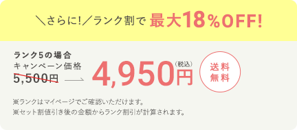 ＼さらに!／ランク割で最大18%OFF! 4,950円（税込）