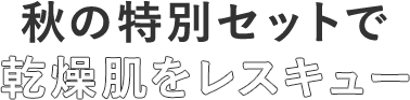 秋の特別セットで乾燥肌をレスキュー