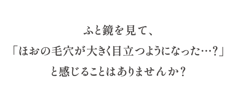 ふと鏡を見て、「頬の毛穴が大きく目立つようになった…？」と感じることはありませんか？